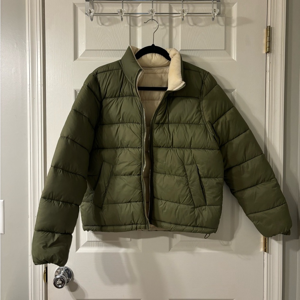 Olive Green Puffer Jacket
